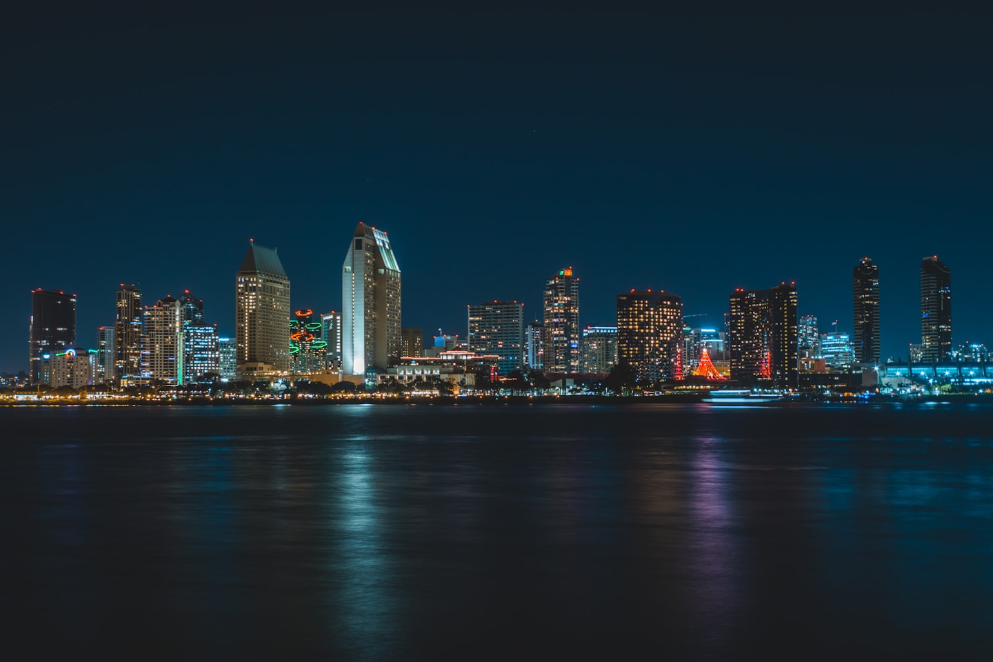Gurtner in San Diego watching the skyline from a boat